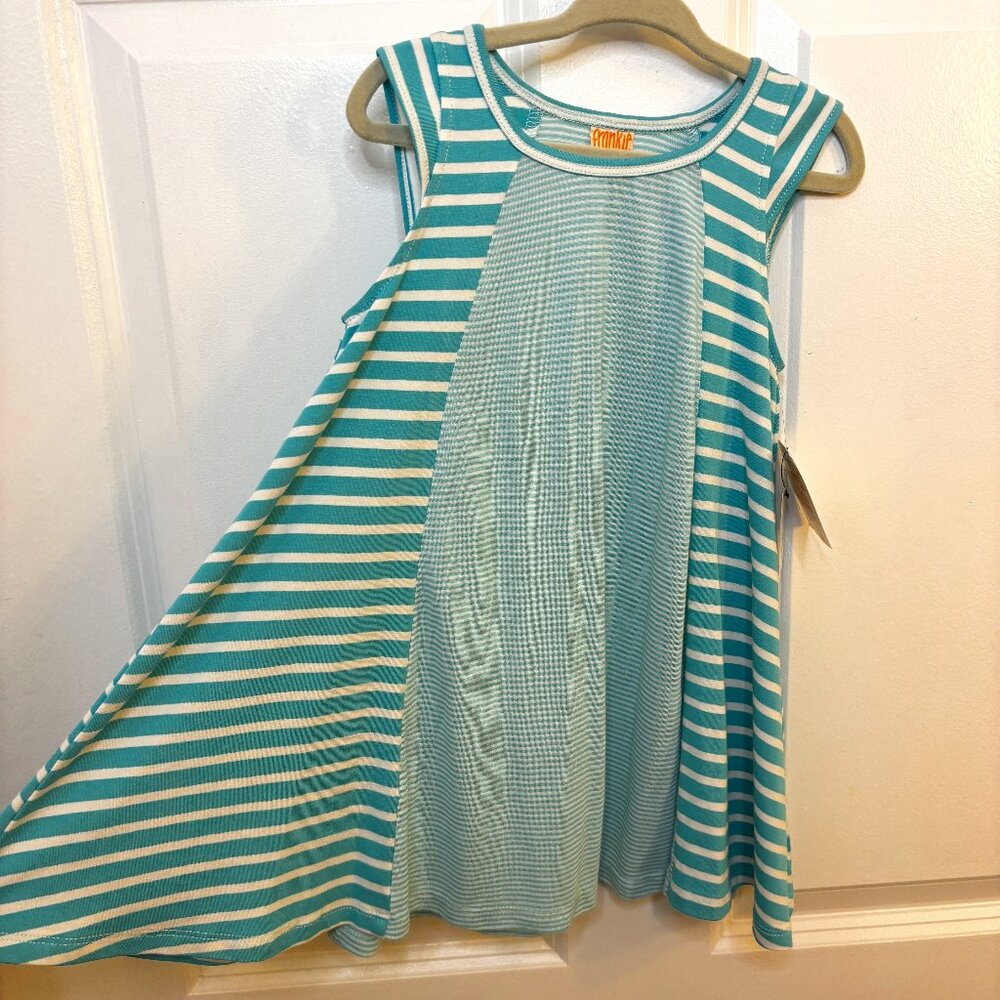 Frankie & Sue Janie Striped Swing Dress in Turquoise NWT 2